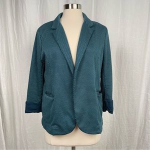Skies are Blue Asa Knit Blazer in Teal and Polka Dot